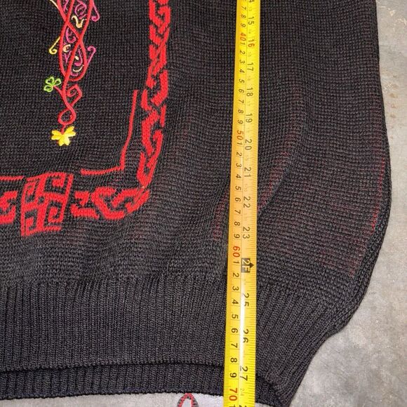 Emerald Isle L Embroidered Ireland Chunky‎ Tight Knit Grandpa Sweater St Patrick - Picture 6 of 10